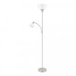 Hampton Bay 70 in. Brushed Nickel 2-Light Mother Daughter Torchiere Floor Lamp with Plastic Shade