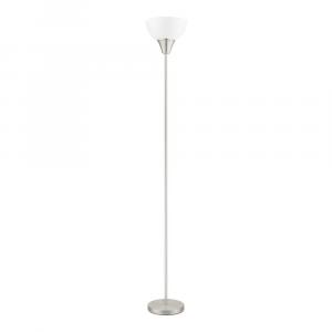 Hampton Bay Brushed Nickel 1-Light Torchiere Floor Lamp, 70 inches tall, with Plastic Shade