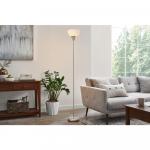 Hampton Bay Brushed Nickel 1-Light Torchiere Floor Lamp, 70 inches tall, with Plastic Shade