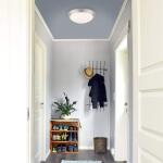 Hampton Bay Stetson 11 in. 1-Light Brushed Nickel Integrated LED Selectable CCT Flush Mount with Frosted White Glass Diffuser (HB1022C-5CCT-35)