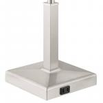 Hampton Bay 20 in. Stanton Brushed Nickel Table Lamp with White Fabric Shade and Polarized Outlet