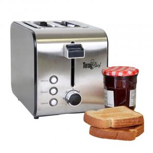 Koolatron Stainless Steel 2 Slice Compact Wide Slot Toaster Black and Silver