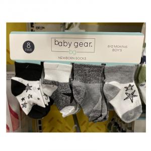 Baby Gear Newborn 8-Pair Socks for 6-12 months Boys