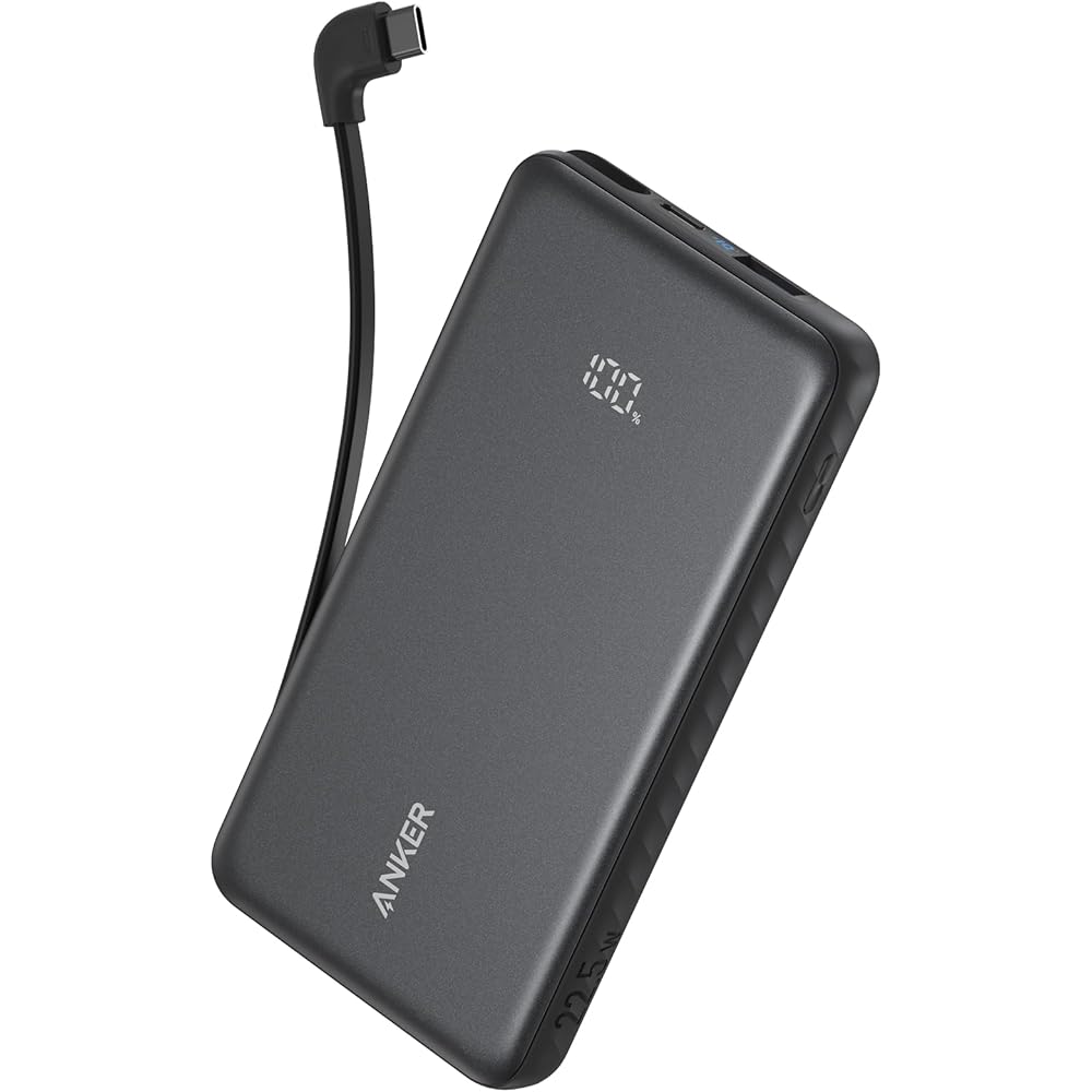 Anker - Zolo Power Bank 20K, 22.5W, Built-In USB-C Cable