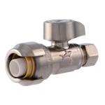 SharkBite 1/2 in. Push to Connect x 3/8 in. O.D. Compression Brushed Nickel Angle Stop Valve # 23037LFBN