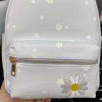 UnderOneSky Women's Sunflower Design Fashion Casual PU Backpack Daisy Flower Design with Purse Light Grey