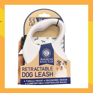 American Kennel Club Retractable Dog Leash (White)