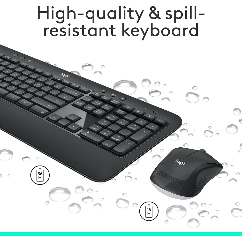 Logitech MK540 Full-Size Wireless Keyboard and Mouse Set - Image 4
