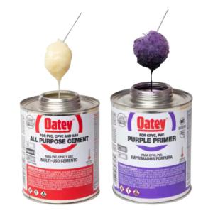 Oatey - 8 oz. Purple CPVC and PVC Primer and Medium Milky All-Purpose ABS, CPVC, PVC Cement Combo Pack