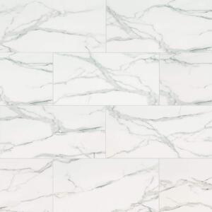 MSI Carrara Noire 16 in. x 32 in. Polished Porcelain Stone Look Floor and Wall Tile (14.20 sq. ft./Case) (NHDCARNOI1632C)