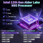 Rumtuk 16" Laptop, N95 CPU, 12GB RAM, 1TB NVMe SSD, 2K IPS, Win 11 Pro + Office 2019, Purple