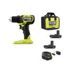 Ryobi ONE+ HP 18V Brushless Cordless Compact 1/2 in. Drill and Impact Driver Kit with (2) 1.5 Ah Batteries, Charger and Bag