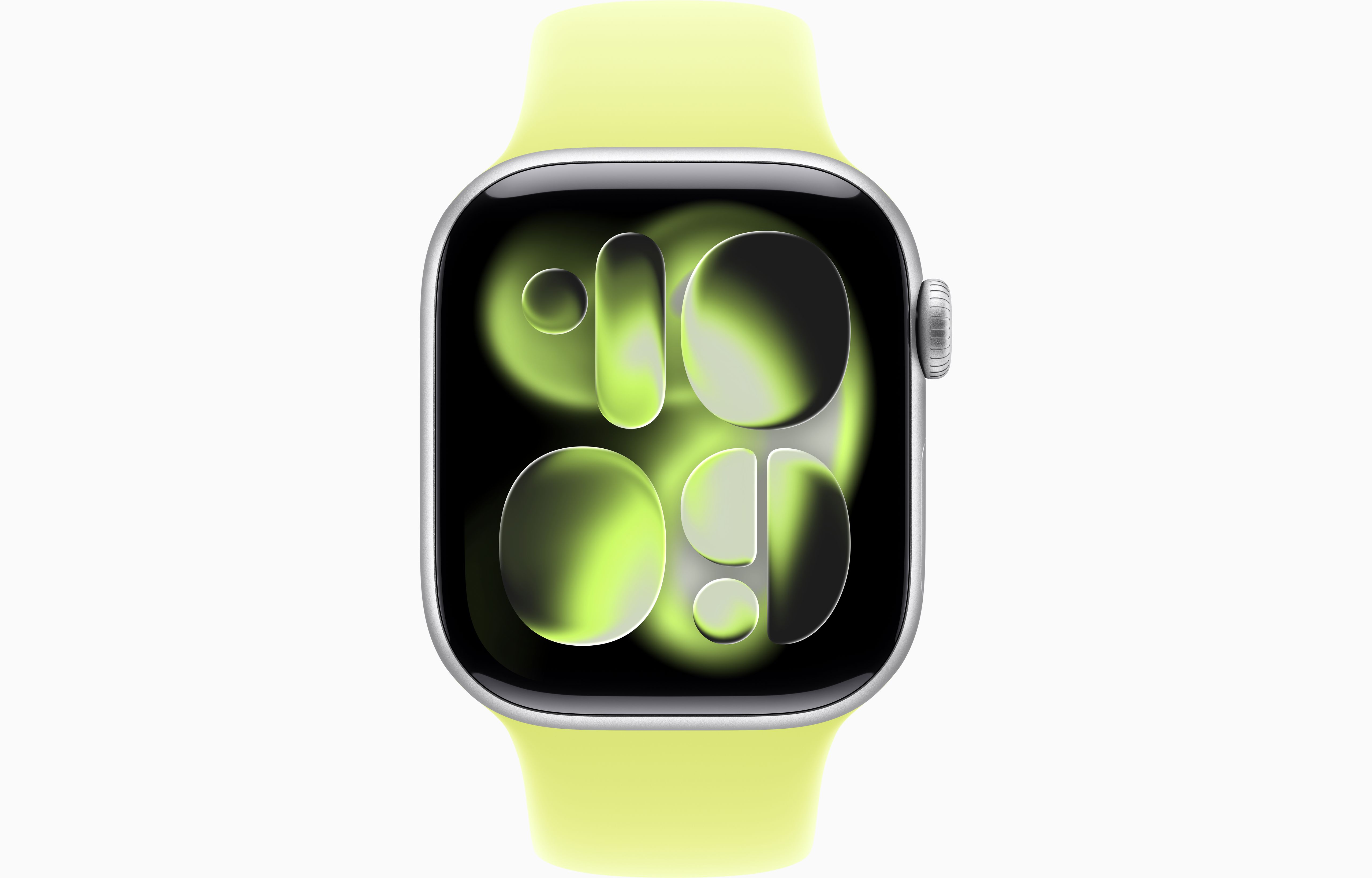 Apple Watch Series 11 Aluminum GPS – Silver (Neon Yellow Sport Band) - Image 2