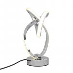 Artika 11 in. Swirl Butterfly Modern Chrome Table Lamp with Integrated LED, Dimmable, for Living Room