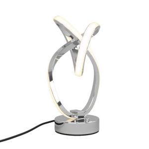 Artika 11 in. Swirl Butterfly Modern Chrome Table Lamp with Integrated LED, Dimmable, for Living Room