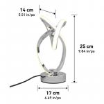 Artika 11 in. Swirl Butterfly Modern Chrome Table Lamp with Integrated LED, Dimmable, for Living Room