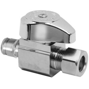 BrassCraft 1/2 in. Cold Expansion PEX Inlet x 3/8 in. Comp Outlet 1/4-Turn Straight Stop (G2CEPX14X C1)
