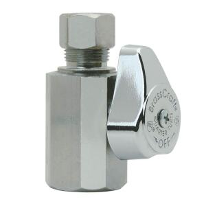 BrassCraft 1/2 in. FIP Inlet x 3/8 in. Compression Outlet 1/4-Turn Straight Valve (G2R12X C1)