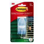 Command 4 lb. Large Clear Outdoor Window Hook (1 Hook, 2 Water Resistant Strips) (17093CLR-AW)