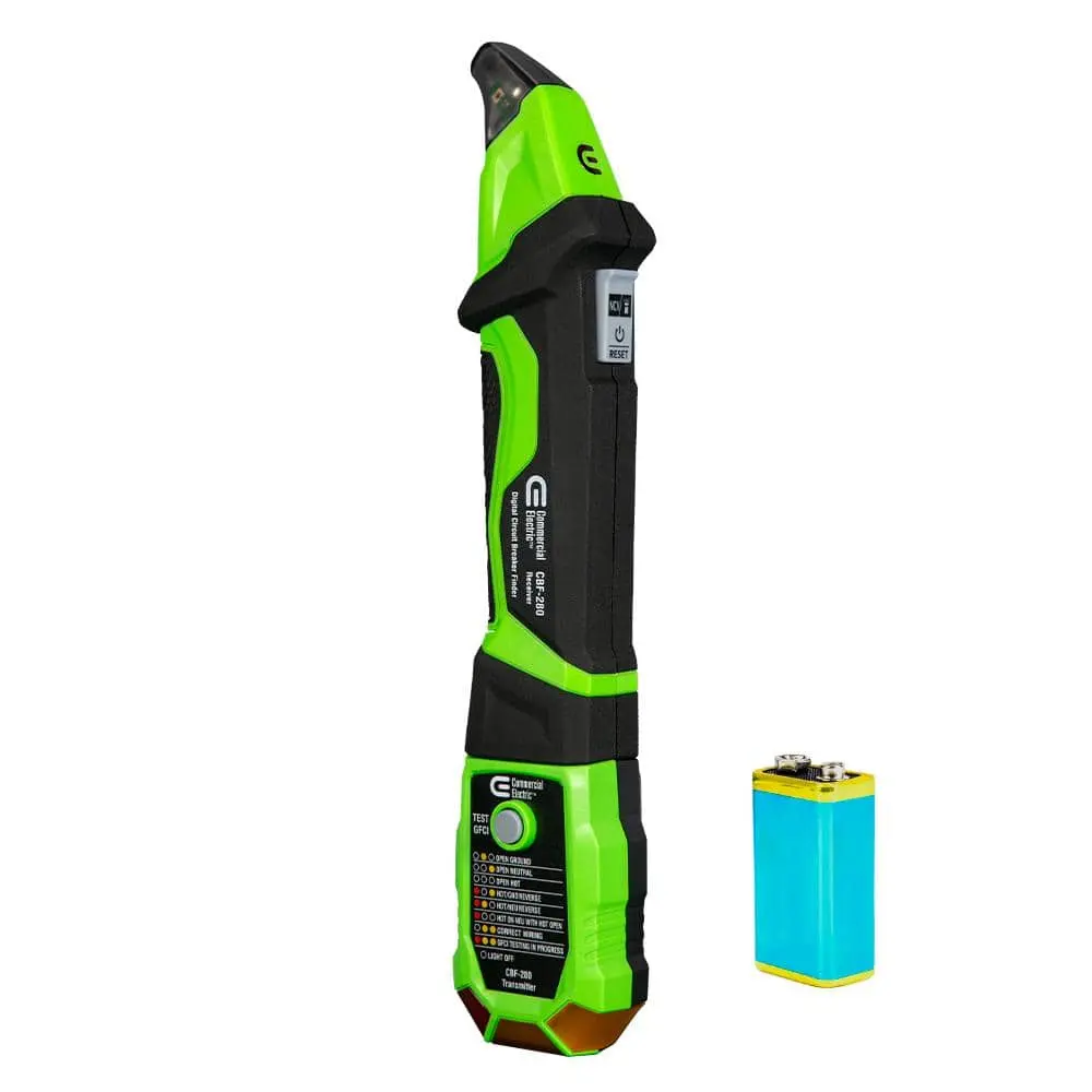 Commercial Electric Digital Circuit Breaker Finder with GFCI Outlet Tester (CBF-280)