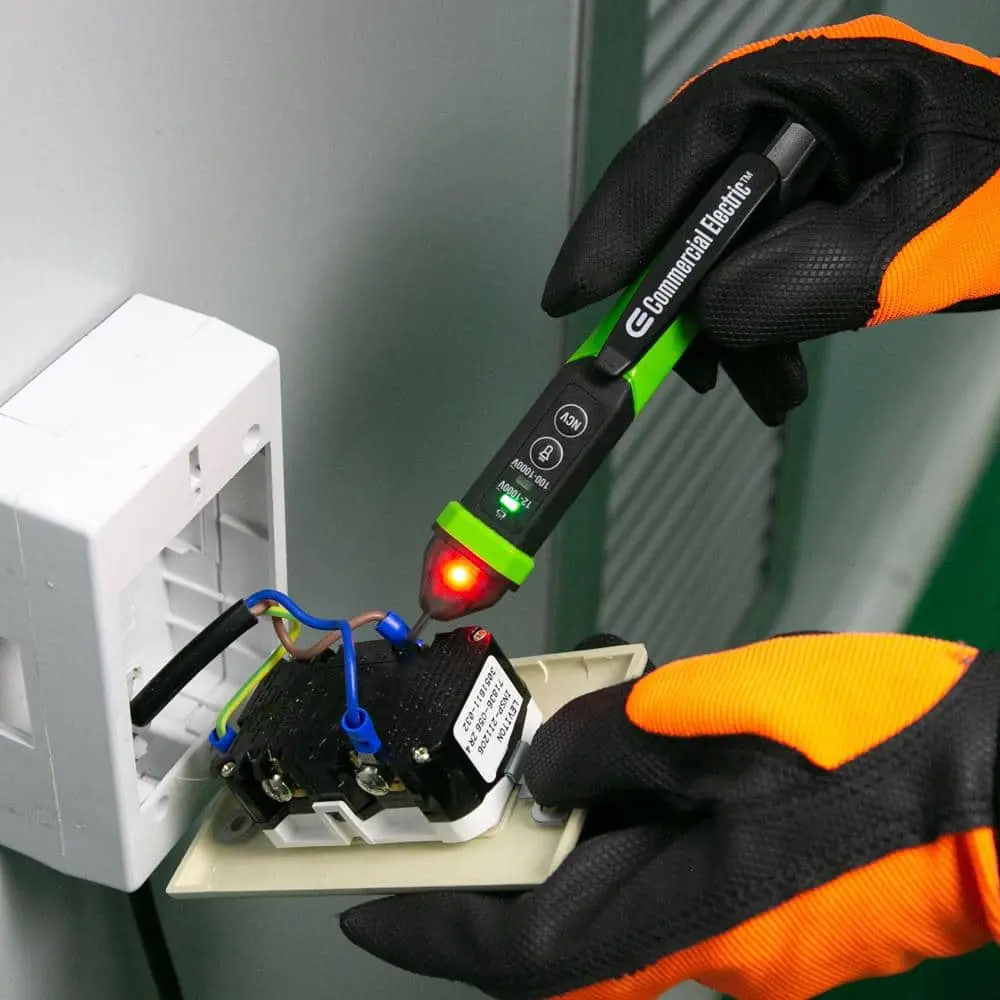 Commercial Electric Digital Dual Range Non Contact Voltage Tester with Flashlight 12-1000V AC (NCV-8909)