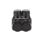 Commercial Electric 6 AWG to 250 MCM Dual-Rated 2-Port 1-Sided Entry Insulated Multiple Tap Connector, Black (G60006A)