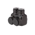 Commercial Electric 6 AWG to 250 MCM Dual-Rated 2-Port 1-Sided Entry Insulated Multiple Tap Connector, Black (G60006A)