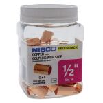 600 1/2 in. x 1/2 in. Wrot Copper Cup x Cup Coupling with Stop Fitting Pro Pack 50-Pack (MPP600HD12)