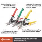 CrescentWiss 9-3/4 in. Right Cut Aviation Snips and Compound Action Straight