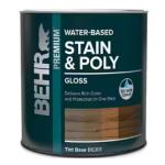 BEHR - 1 qt. Clear Tint Base Gloss Semi-Transparent Water-Based Interior Stain and Poly in One