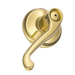 Schlage Flair Bright Brass Privacy Bed/Bath Door Handle