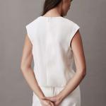 Calvin Klein Women Flowing Sleeveless Top Antique White Size XS