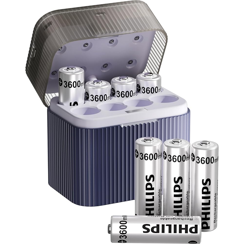 PHILIPS Rechargeable AA Lithium Batteries 8 Pack - Image 1