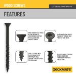 DECKMATE #9 3 in. Black Exterior Self-Starting Torx Drive Flat-Head Deck Screw (5 lbs. / 365-Piece) (115926)