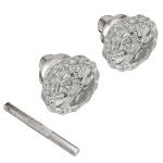 Defiant 2-1/4 in. Satin Nickel Victorian Glass Door Knob (2 per Pack) (70372)