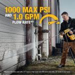 DEWALT FLEXVOLT 60V MAX Cold Water Cordless Power Cleaner, 1000 PSI, 1.0 GPM (Tool Only)