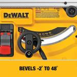 DEWALT 15 Amp Corded 8 1/4 Inch Compact Portable Jobsite Tablesaw, No Stand