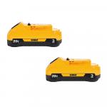 DEWALT20V 3.0Ah MAX Compact Lithium-Ion Battery Pack (2 Pack) 