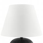 Hampton Bay 23.75 in. Prestwick Black Artisan Ceramic Table Lamp with White Linen Bell Shade