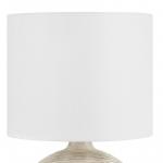 Hampton Bay 22 in. Finch Distressed White Ribbed Table Lamp with White Linen Shade