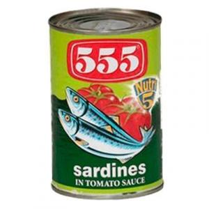 555 Sardines in Tomato Sauce 4pcs 155 g