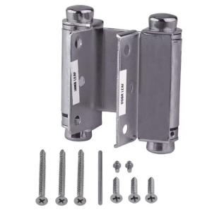 Everbilt 3 in. Square Radius Double Action Spring Door Hinge Satin Nickel