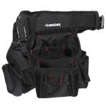 Husky 2-Bag 10-Pocket Contractor's Work Tool Belt Tool Storage in Black (HD858759-TH)