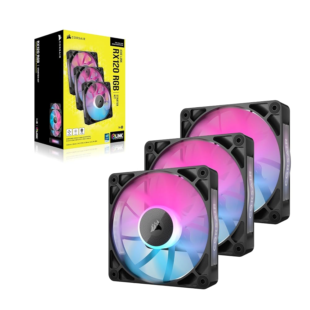 CORSAIR iCUE Link RX120 RGB 120mm PWM Fans with iCUE Link System Hub - Image 9
