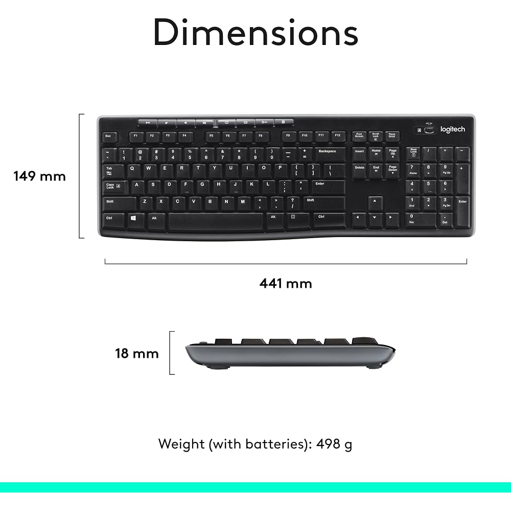 Logitech MK270 Wireless Full-Size Keyboard & Mouse Set - Image 8