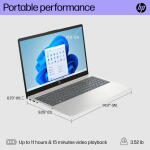 HP 15.6" FHD Laptop, Ryzen 5 7520U, 8GB RAM, 256GB SSD, Pale Rose Gold (15-fc0039wm)
