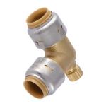 SharkBite Max 1/2 in. Brass 90-Degree Push-to-Connect Elbow Fitting with Drain #UR5248A