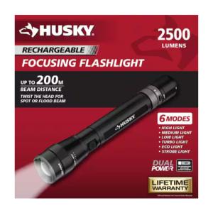 Husky 2500LM Dual Power Flashlight