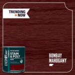 BEHR - 1 qt. #TIS-354 Bombay Mahogany Satin Semi-Transparent Water-Based Interior Stain and Poly in One