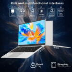 KUU 15.6" Laptop, Celeron, 8GB RAM, 256GB SSD, FHD IPS, Windows 11